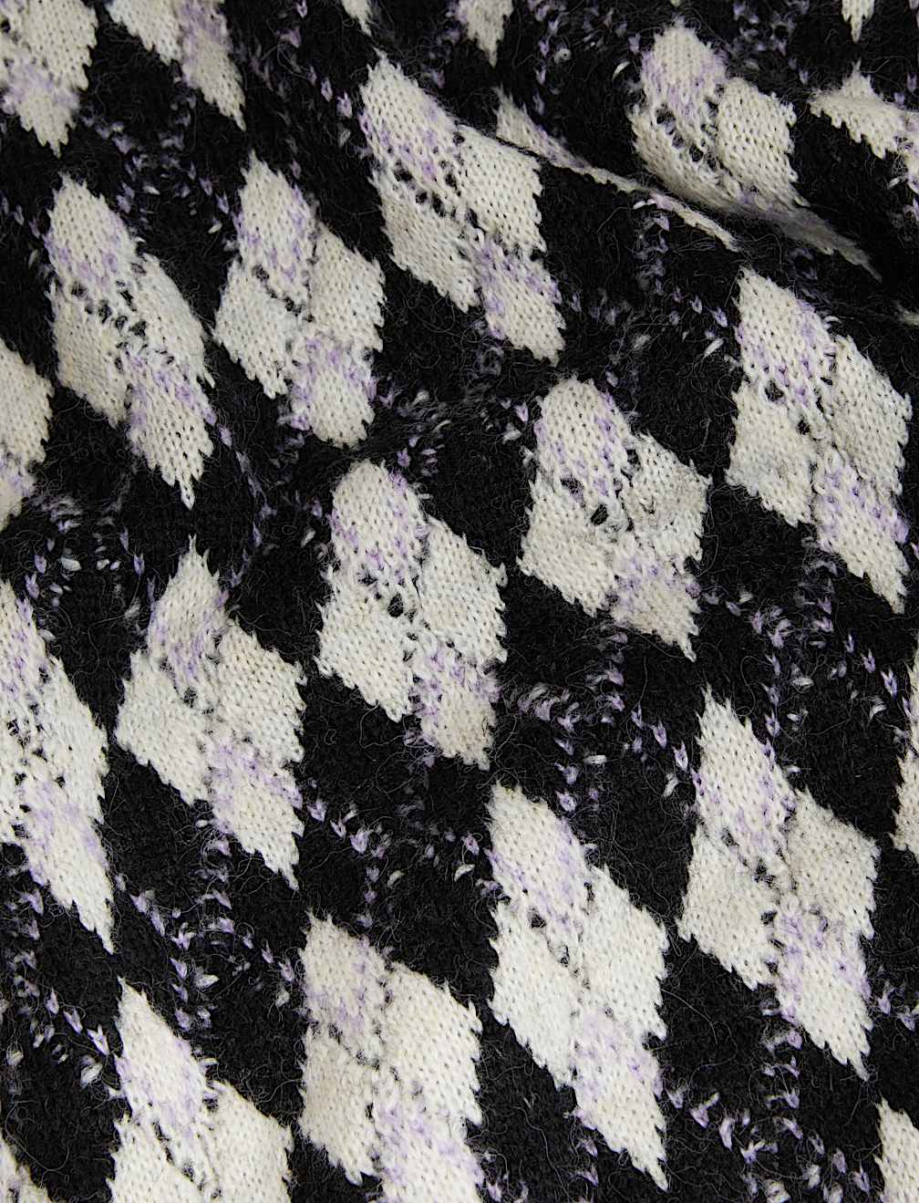 Recycled Blend Argyle Roll Neck Jumper