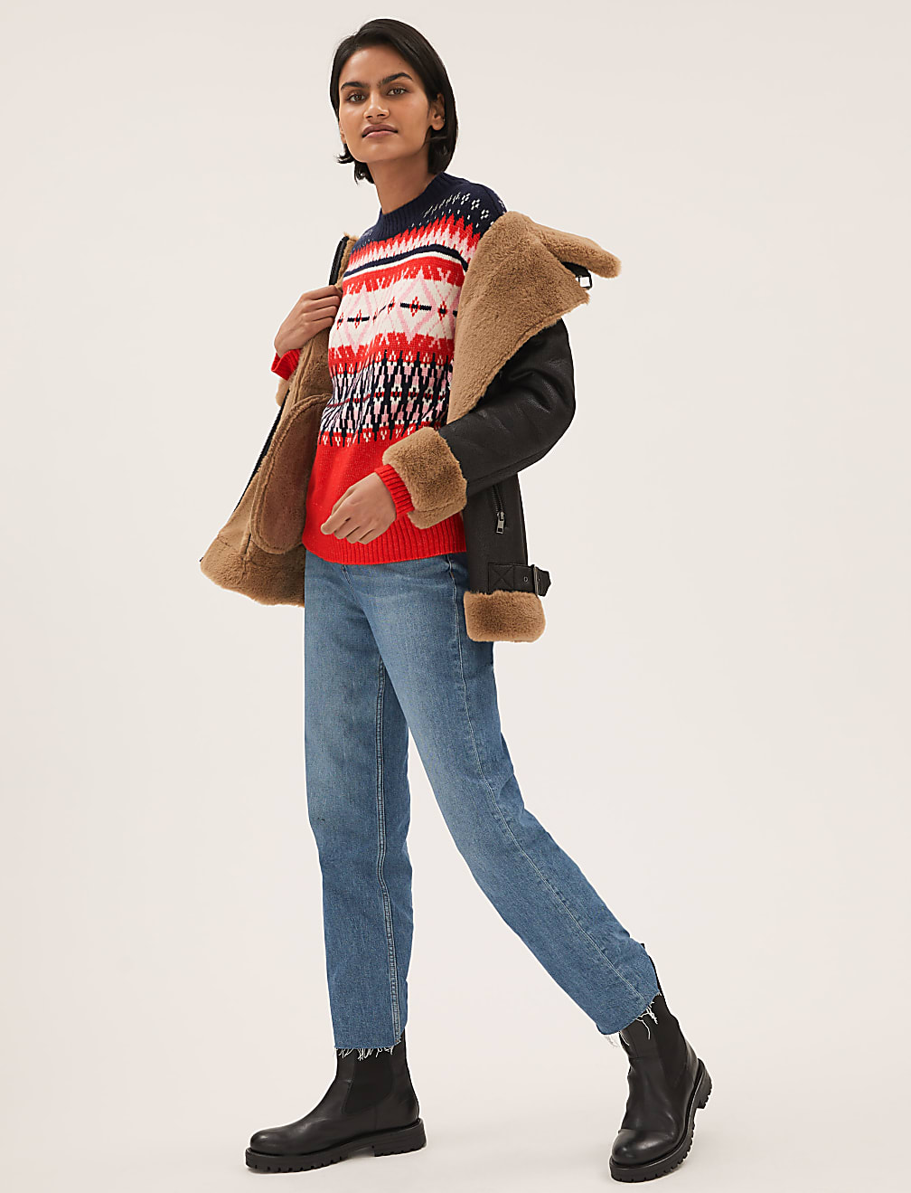 Fair Isle Crew Neck Relaxed Jumper