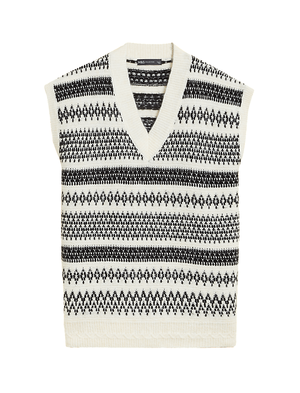 Recycled Blend Fair Isle Knitted Vest