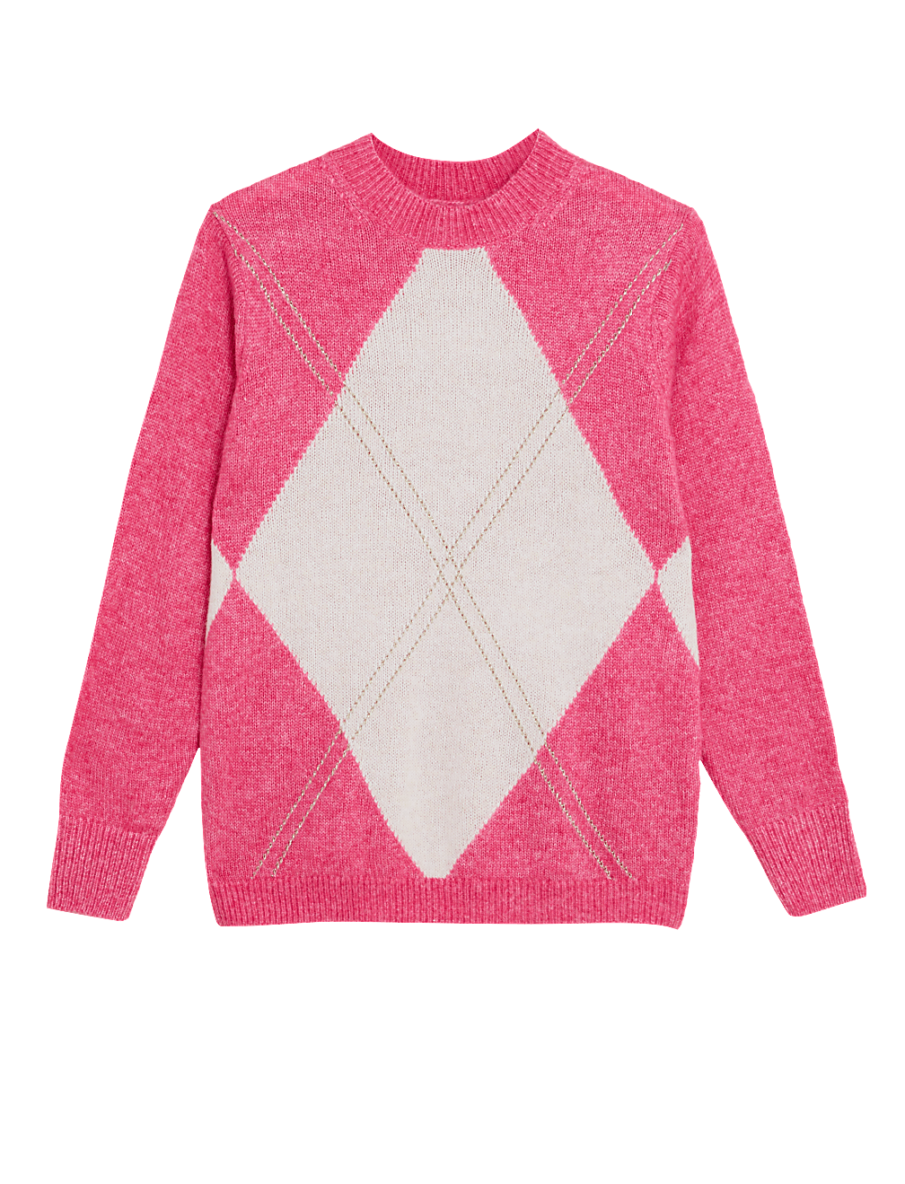 Recycled Blend Argyle Relaxed Jumper