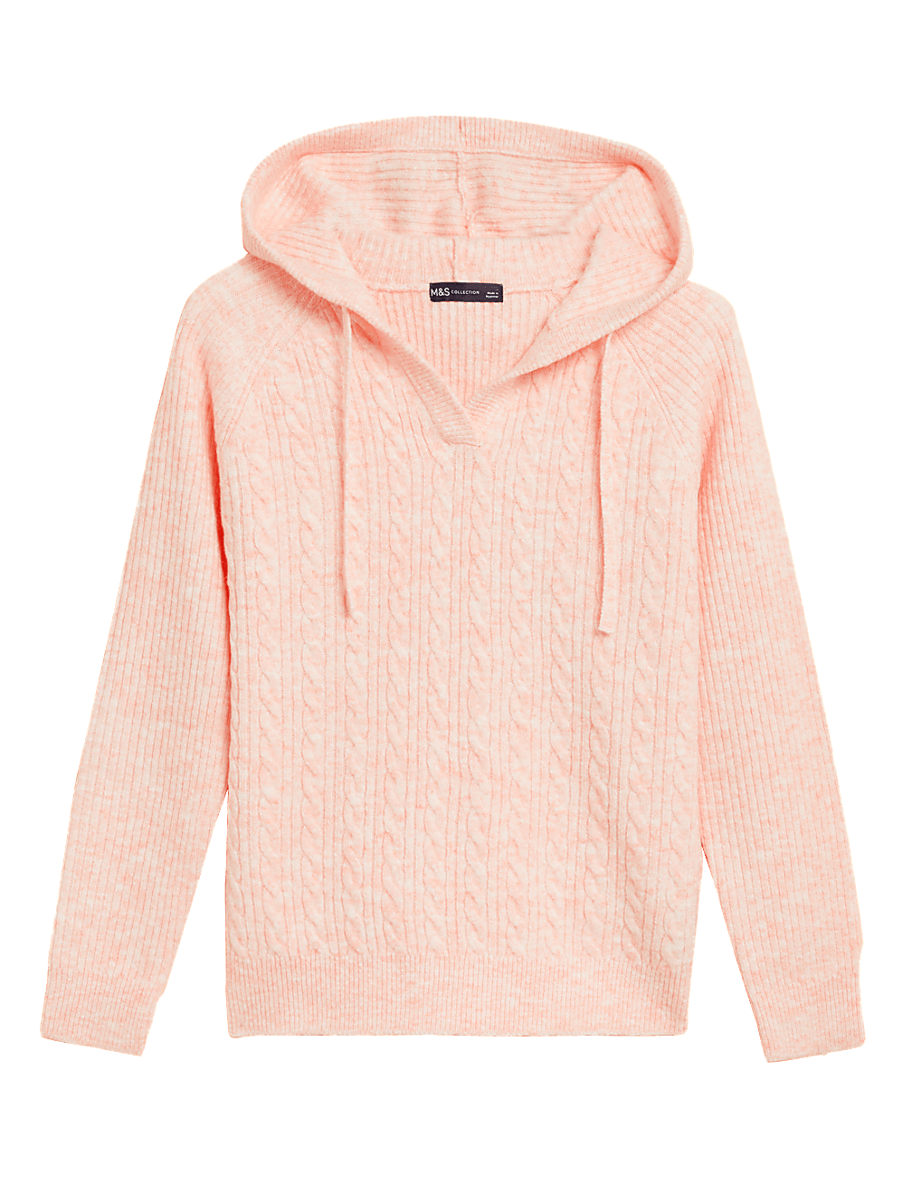Cable Knit V-Neck Hoodie