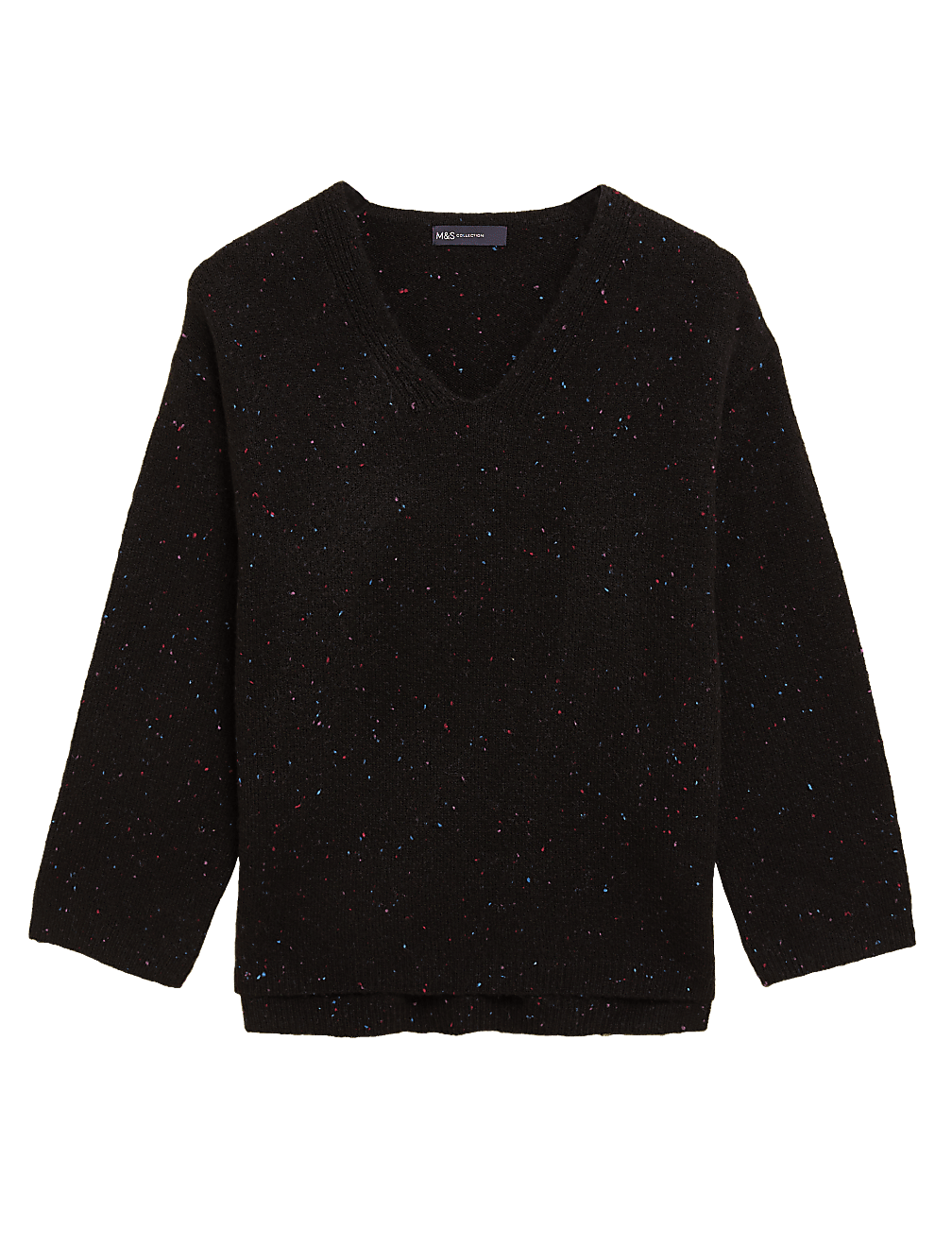 Textured V-Neck Relaxed Jumper