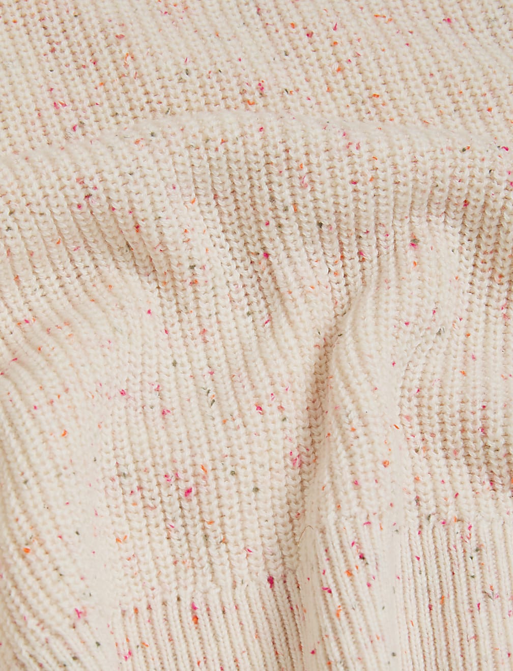 Textured V-Neck Jumper with Wool