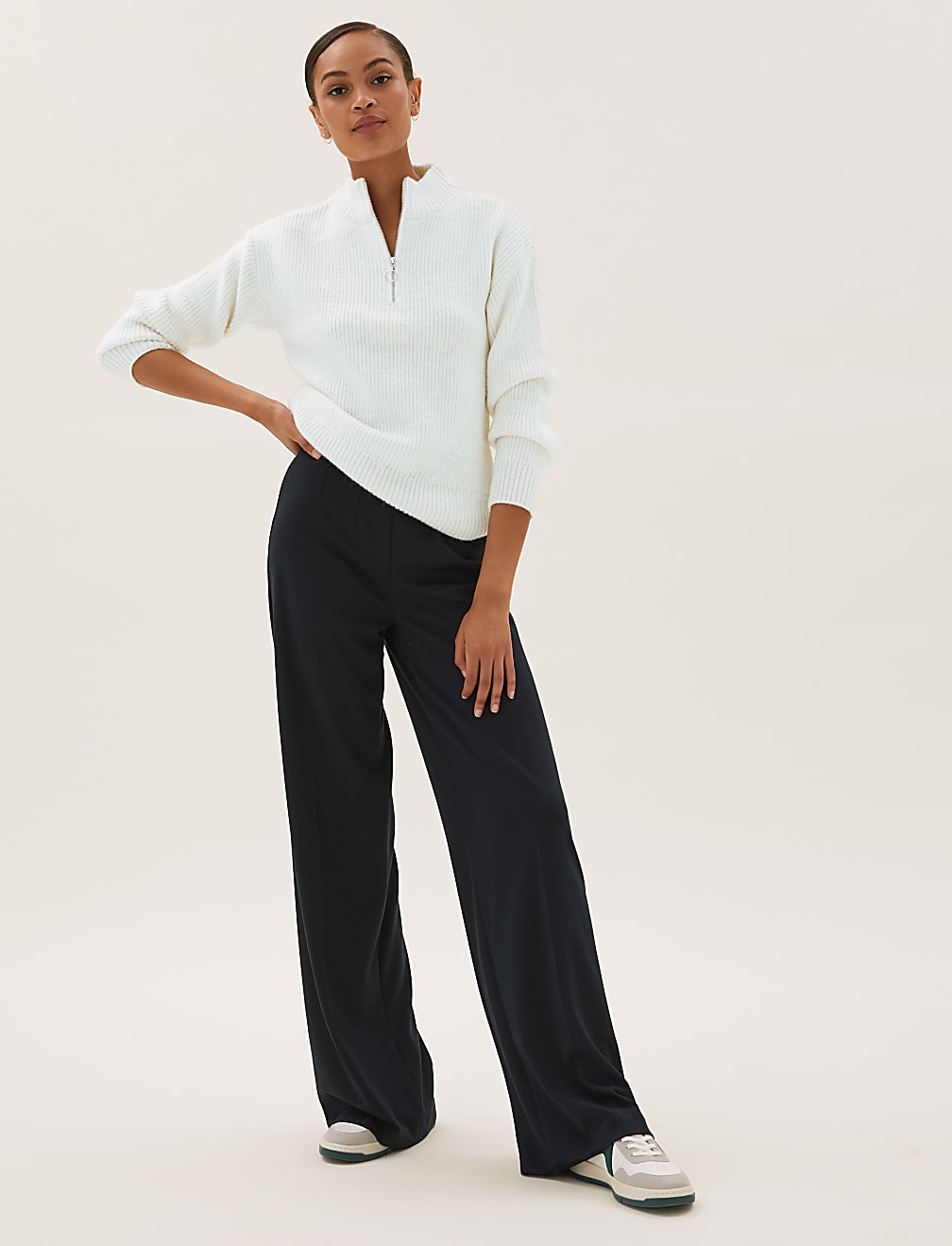 Funnel Neck Half Zip Jumper