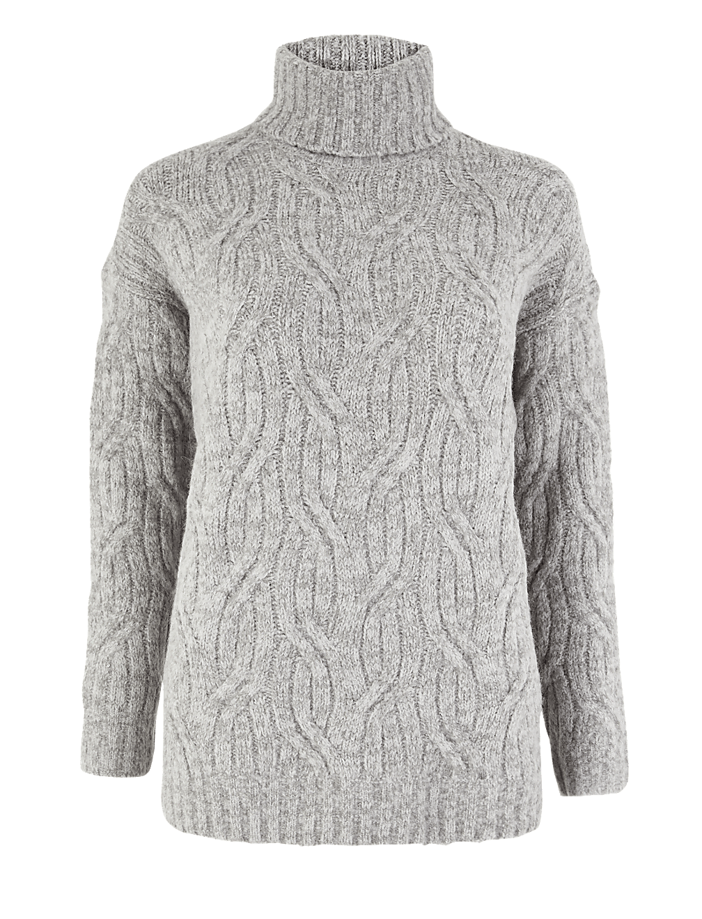Buy Cable Knit Roll Neck Jumper with Alpaca at Marks & Spencer