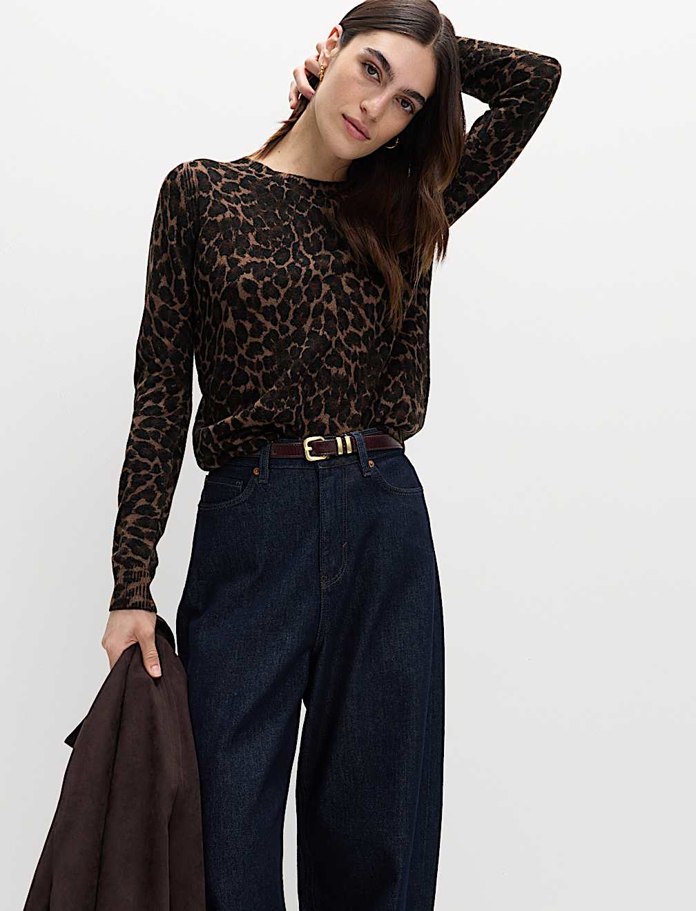 Animal Print Crew Neck Jumper