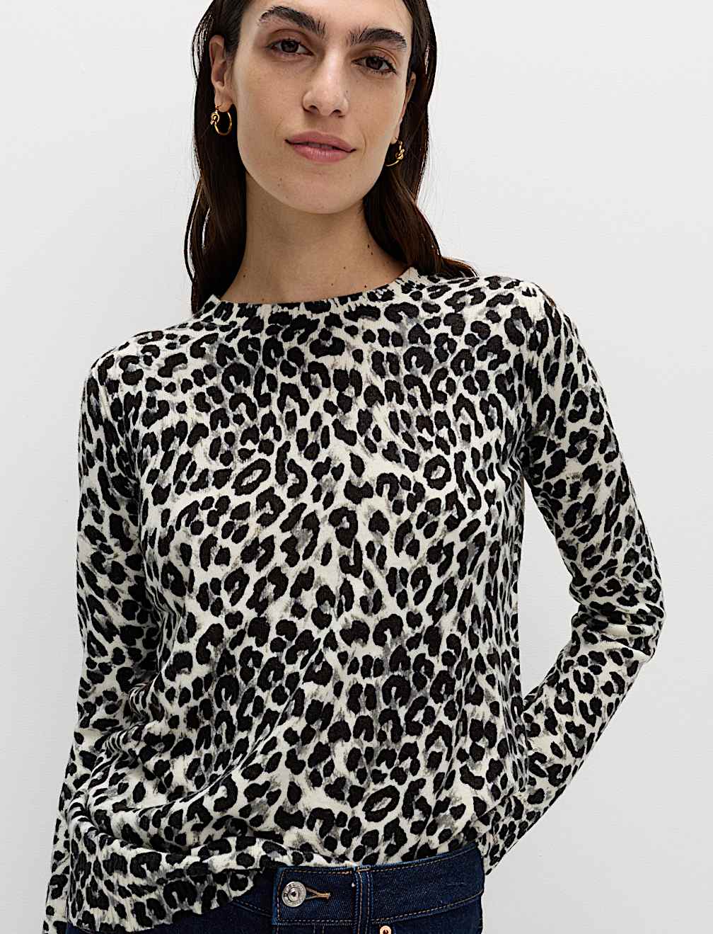 Animal Print Crew Neck Jumper