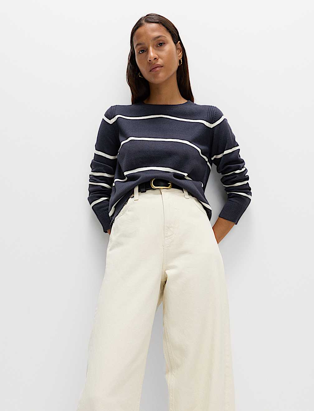 Supersoft Striped Crew Neck Jumper