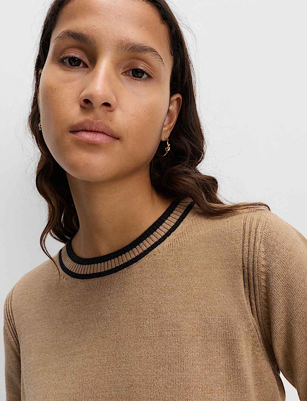 Supersoft Tipped Crew Neck Jumper