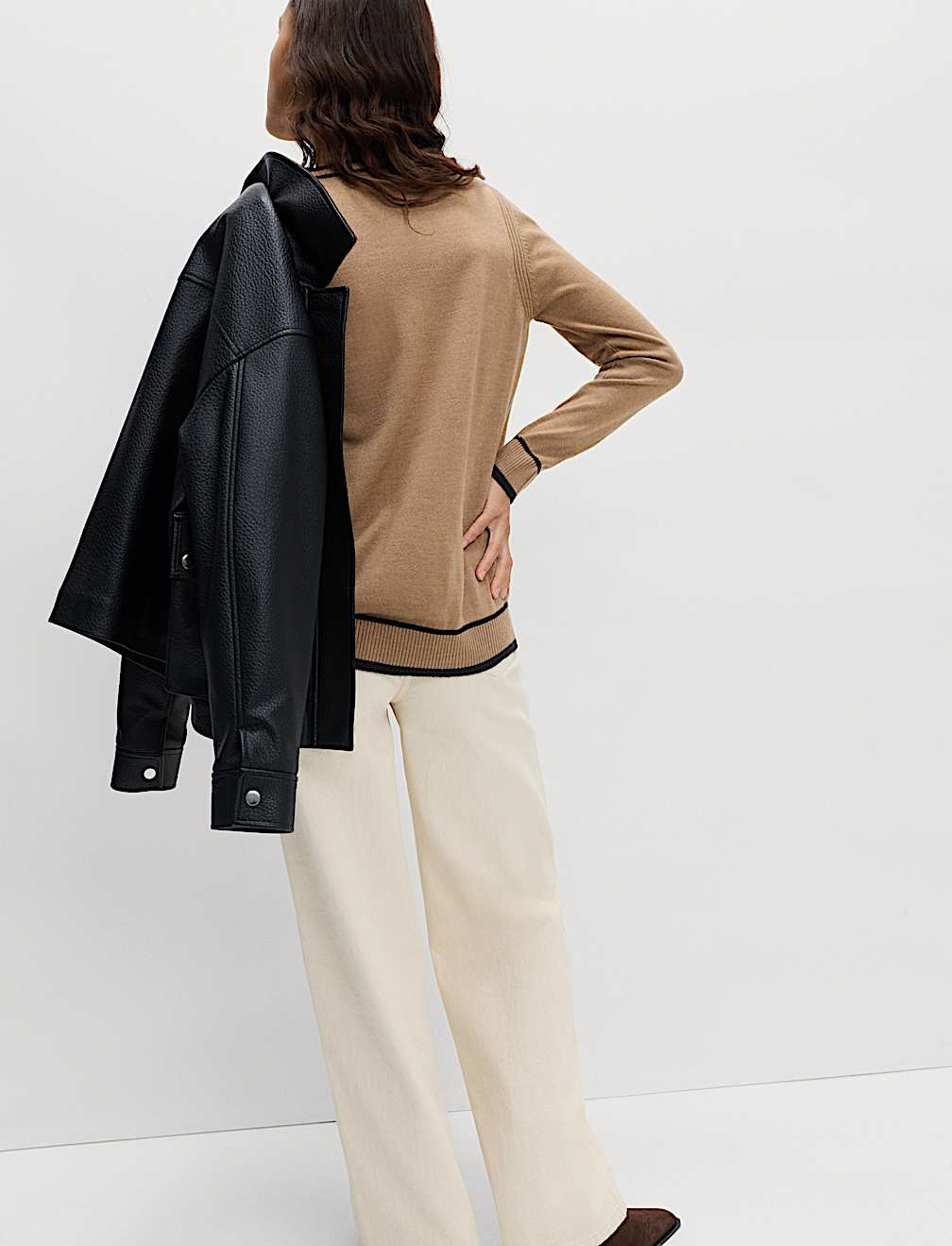 Supersoft Tipped Crew Neck Jumper