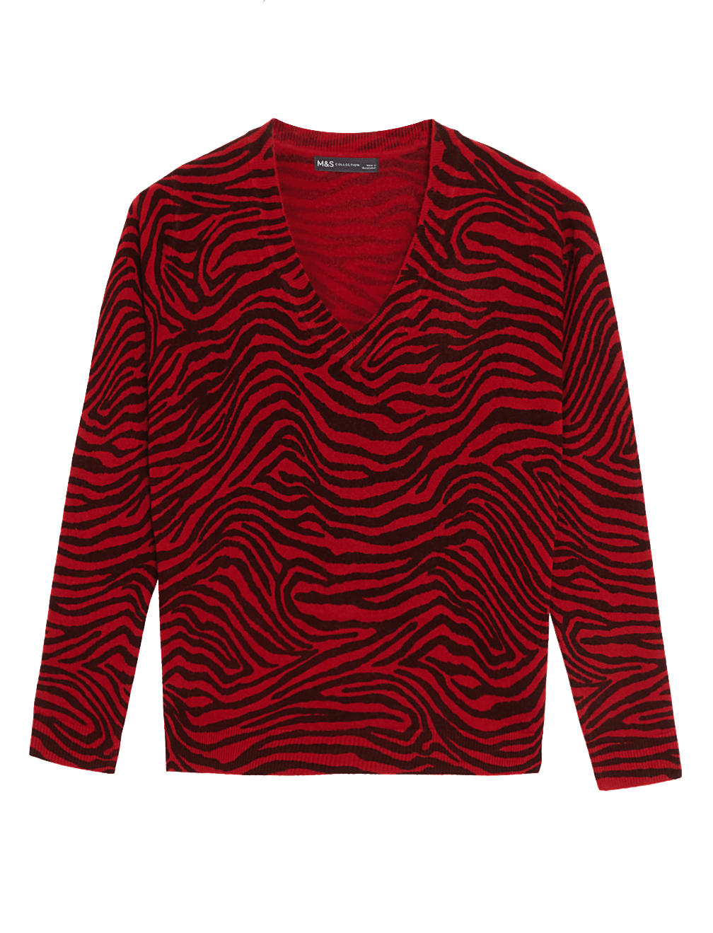 Supersoft Animal Print V-Neck Jumper