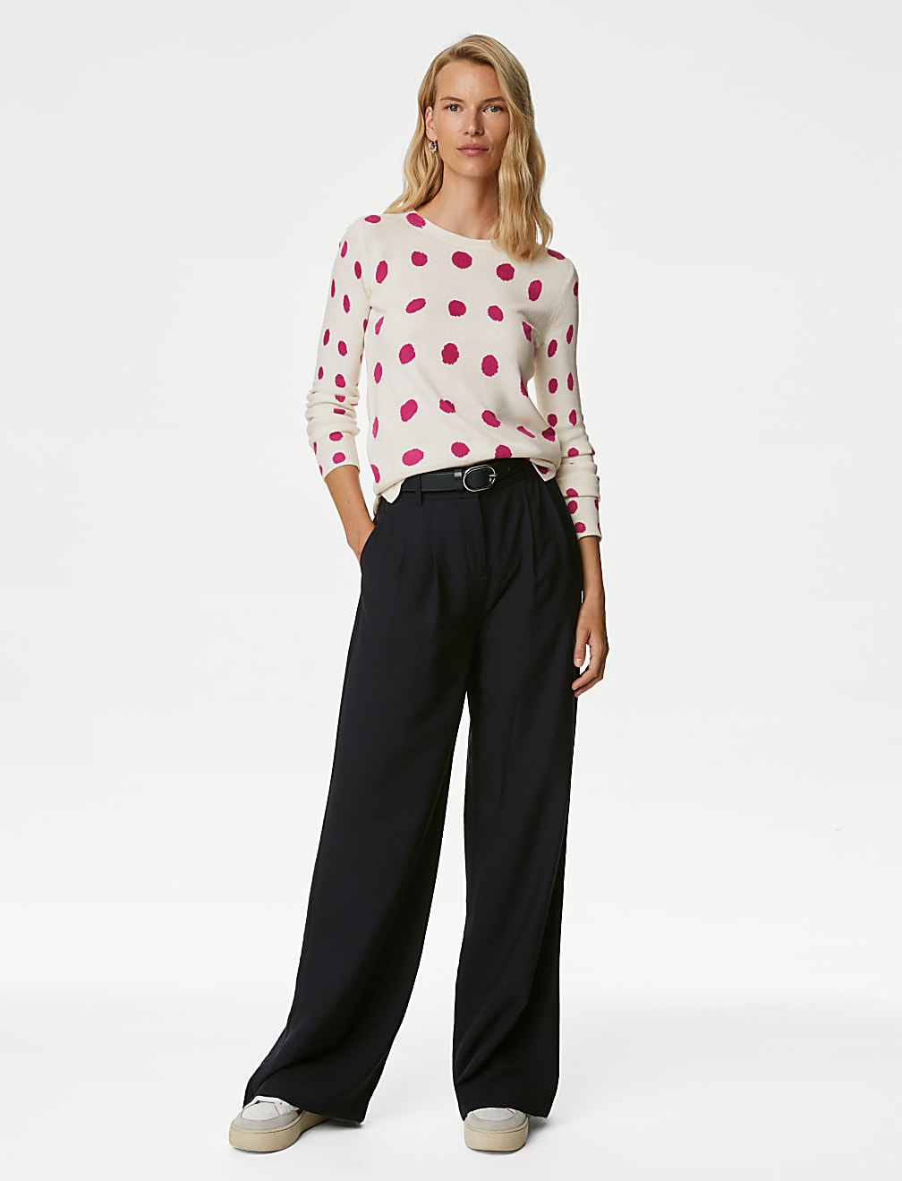 Supersoft Spot Print Crew Neck Jumper