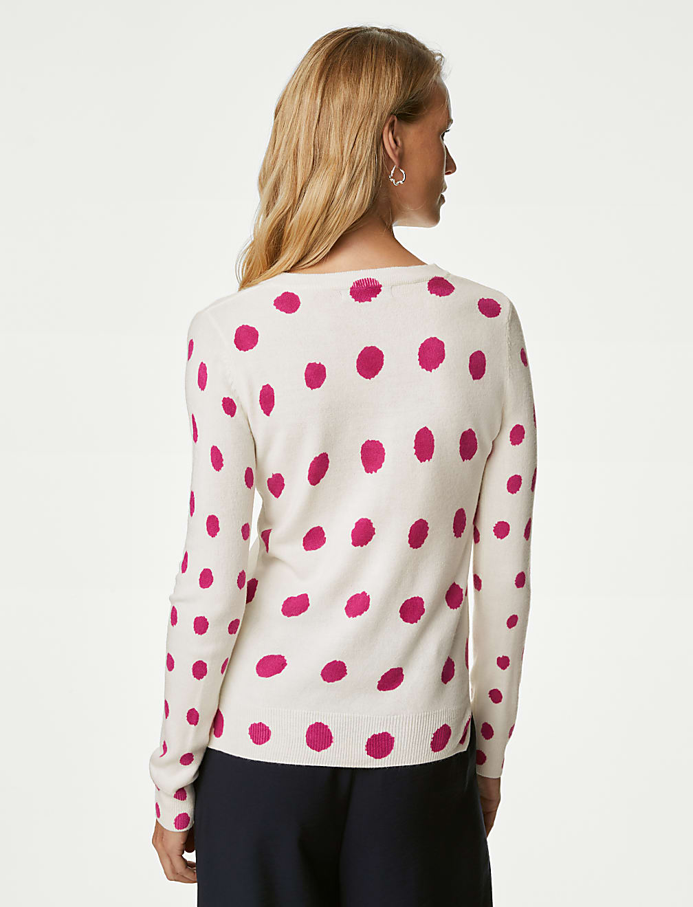 Supersoft Spot Print Crew Neck Jumper