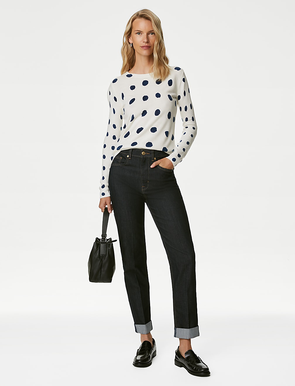 Supersoft Spot Print Crew Neck Jumper