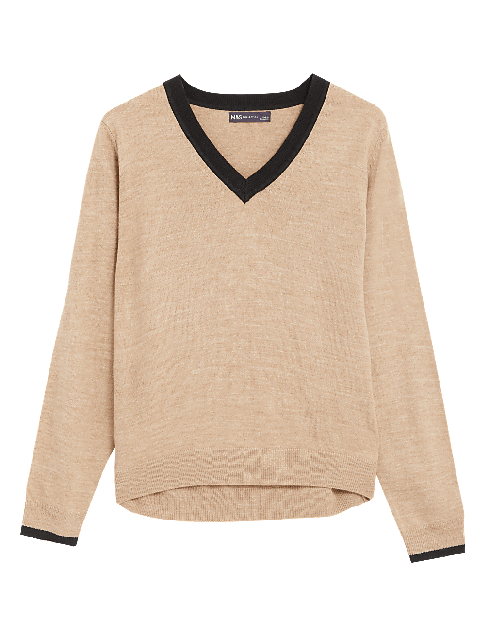Supersoft Colour Block V-Neck Jumper