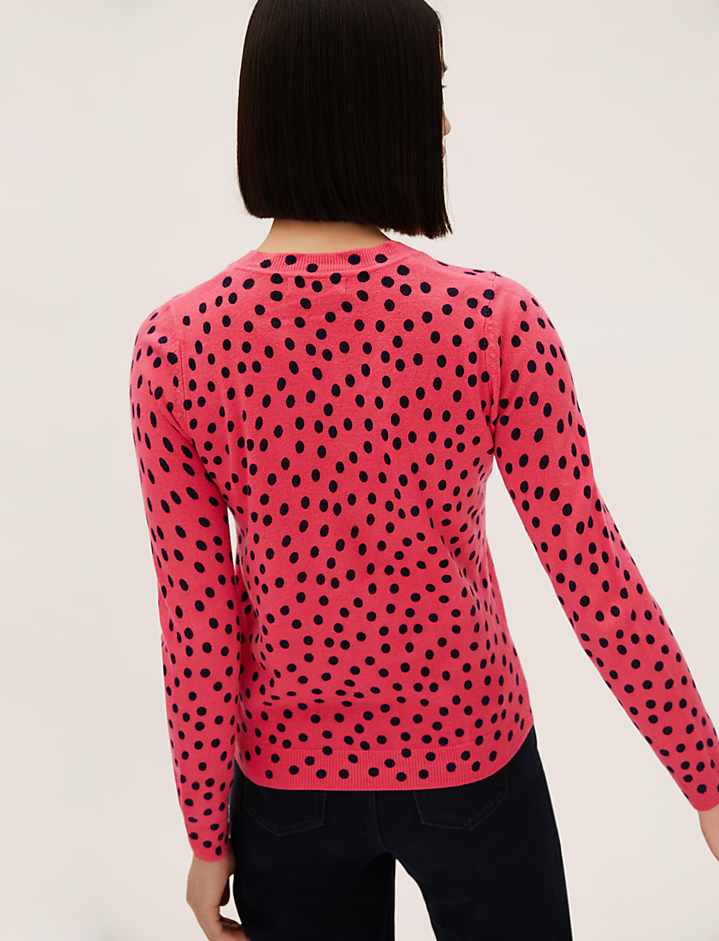 Supersoft Polka Dot V-Neck Jumper