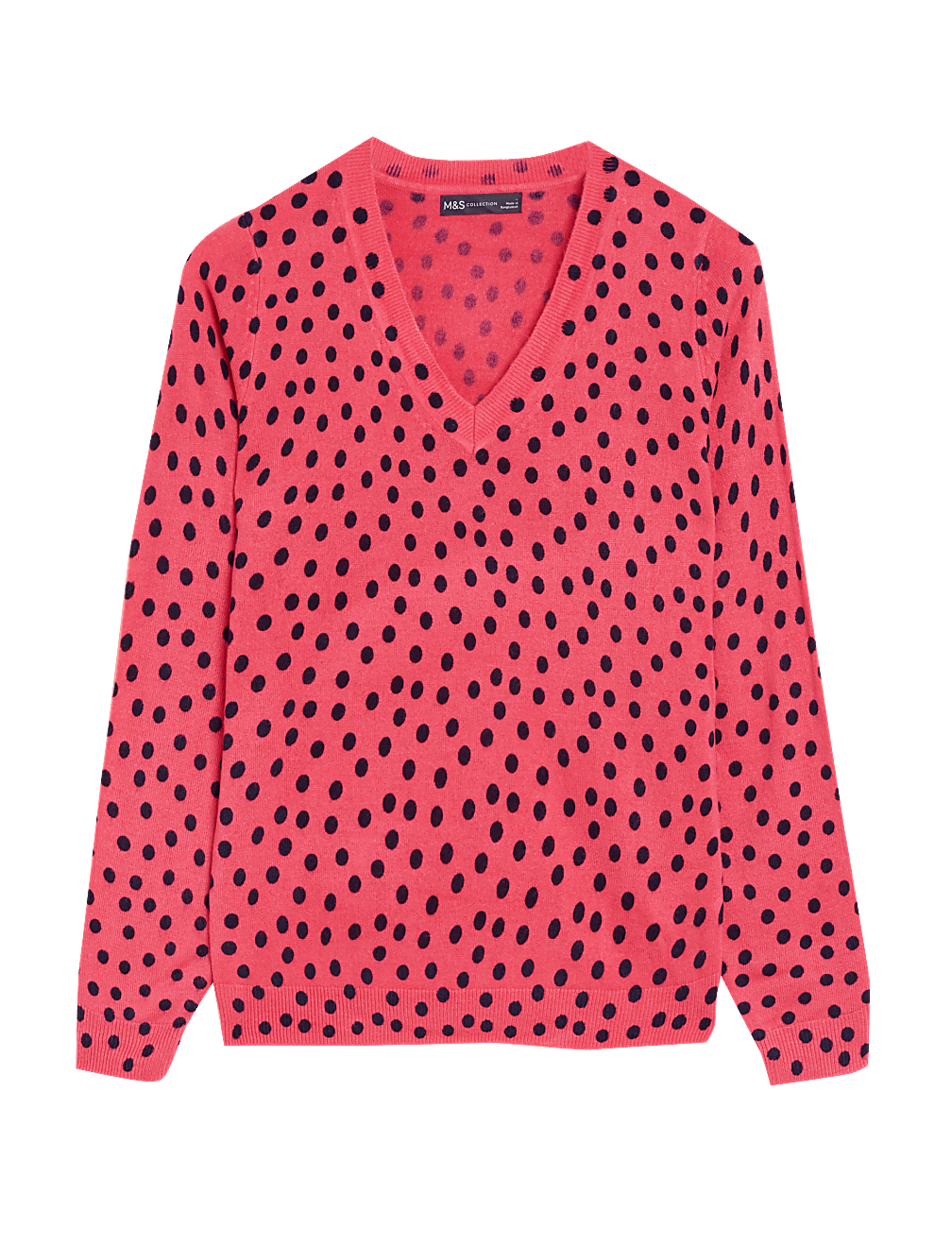 Supersoft Polka Dot V-Neck Jumper