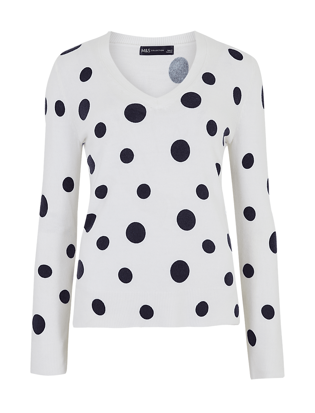 Supersoft Polka Dot V-Neck Jumper