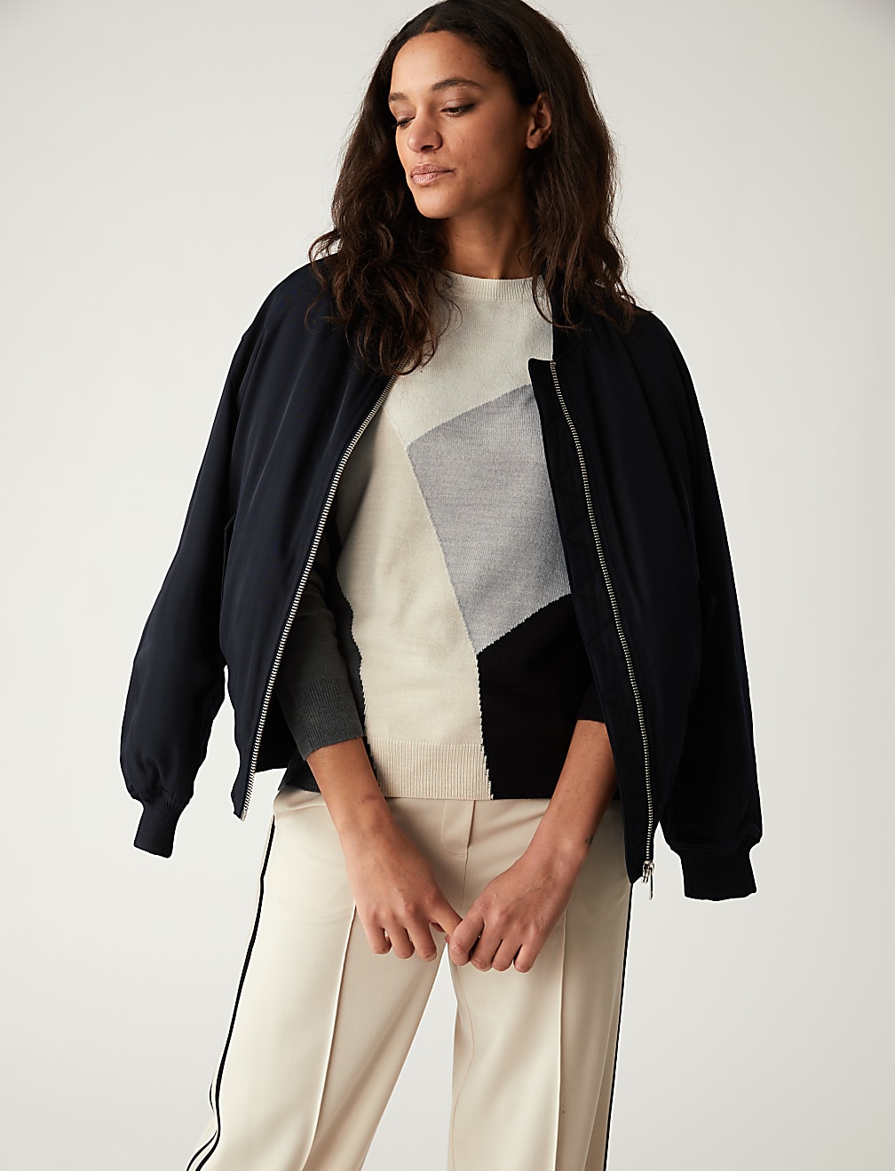 Supersoft Colour Block Crew Neck Jumper