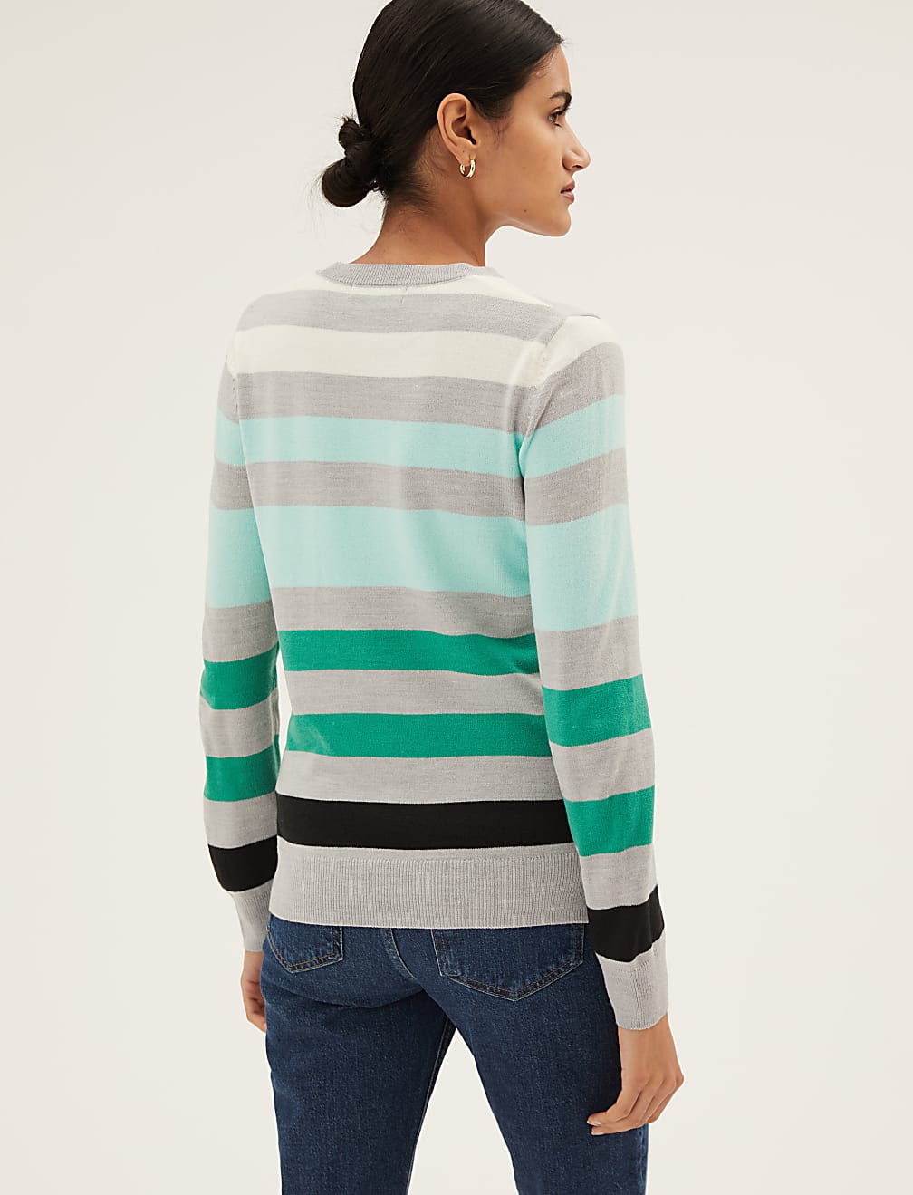 Supersoft Striped Crew Neck Jumper