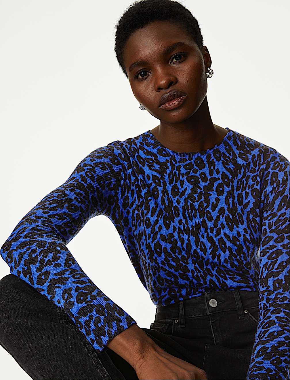 Supersoft Animal Print Crew Neck Jumper