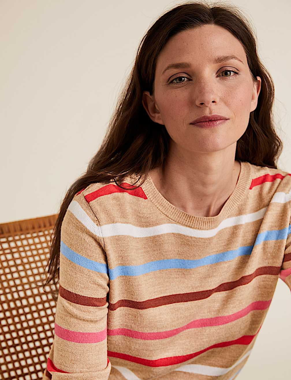 Supersoft Striped Crew Neck Jumper