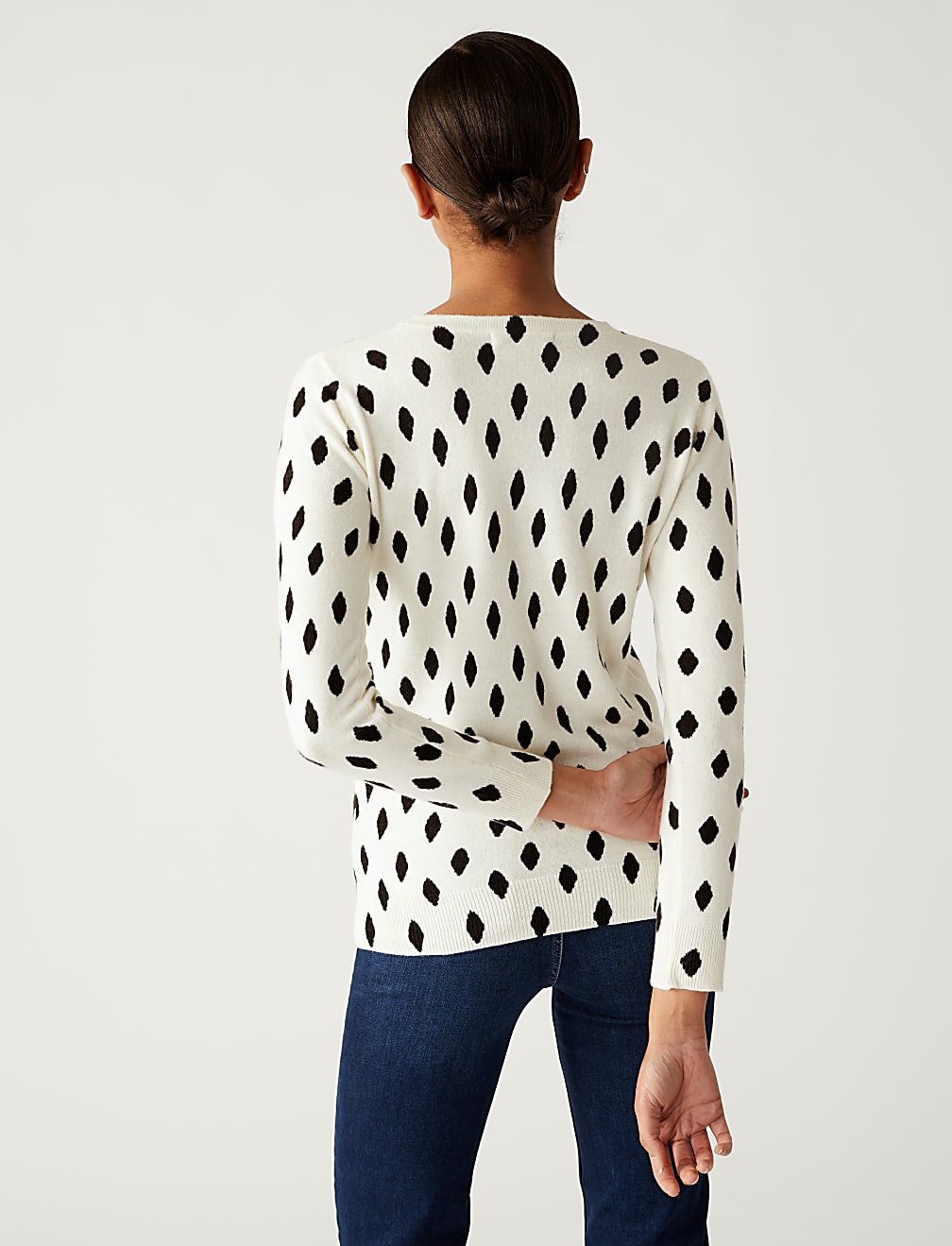 Supersoft Diamond Print Crew Neck Jumper
