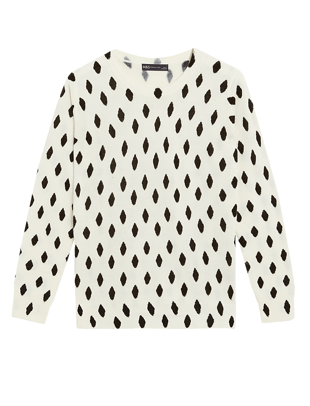 Supersoft Diamond Print Crew Neck Jumper