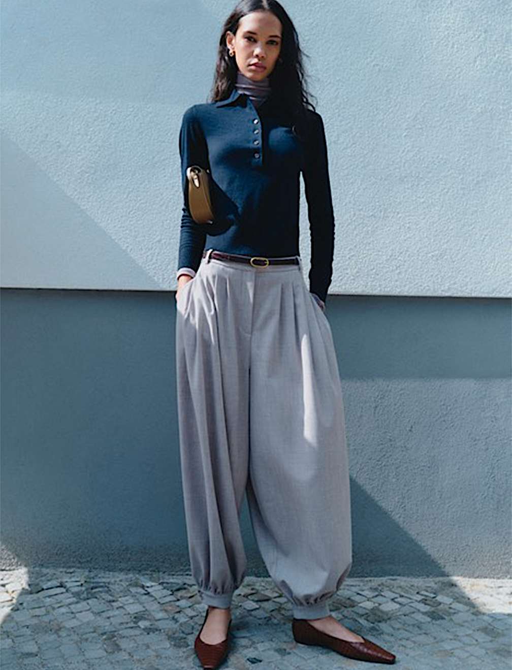 Collared Slim Jumper with Wool