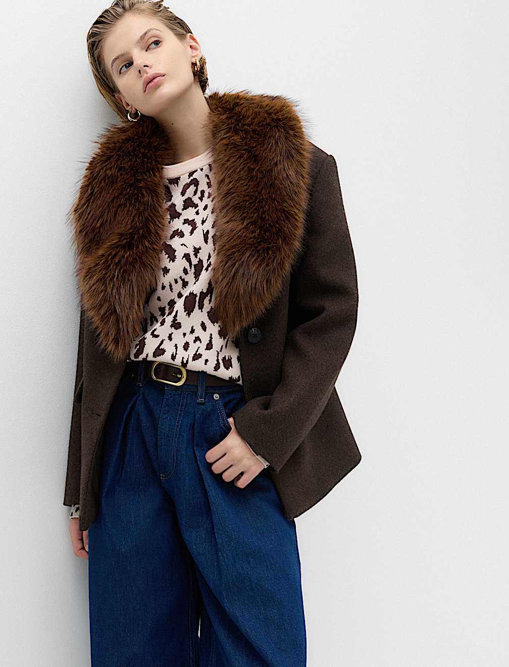 Animal Print Crew Neck Relaxed Jumper