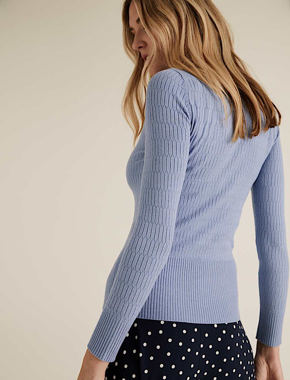Soft Touch Brick Stitch Crew Neck Jumper