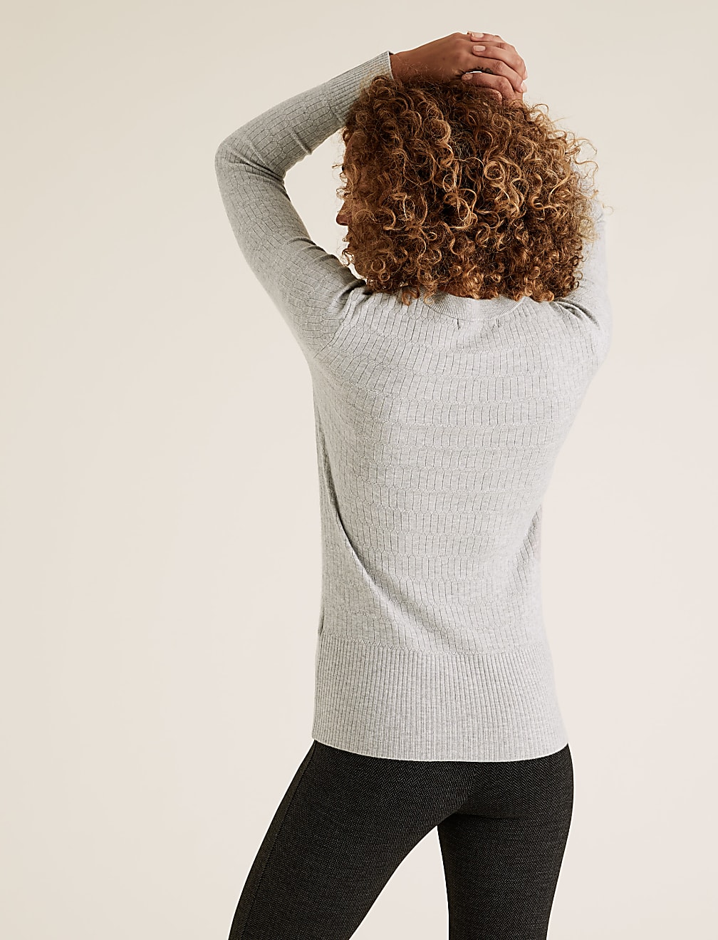 Soft Touch Brick Stitch Crew Neck Jumper