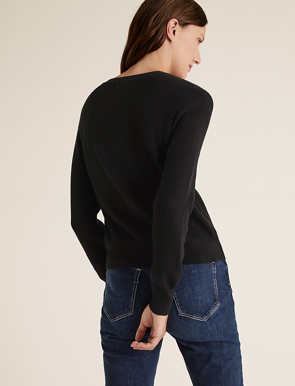 Soft Touch Crew Neck Button Front Cardigan