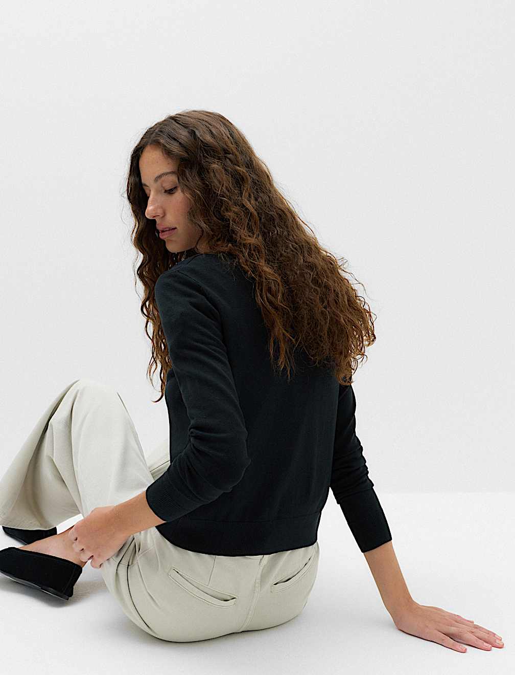 Crew Neck Button Through Cardigan