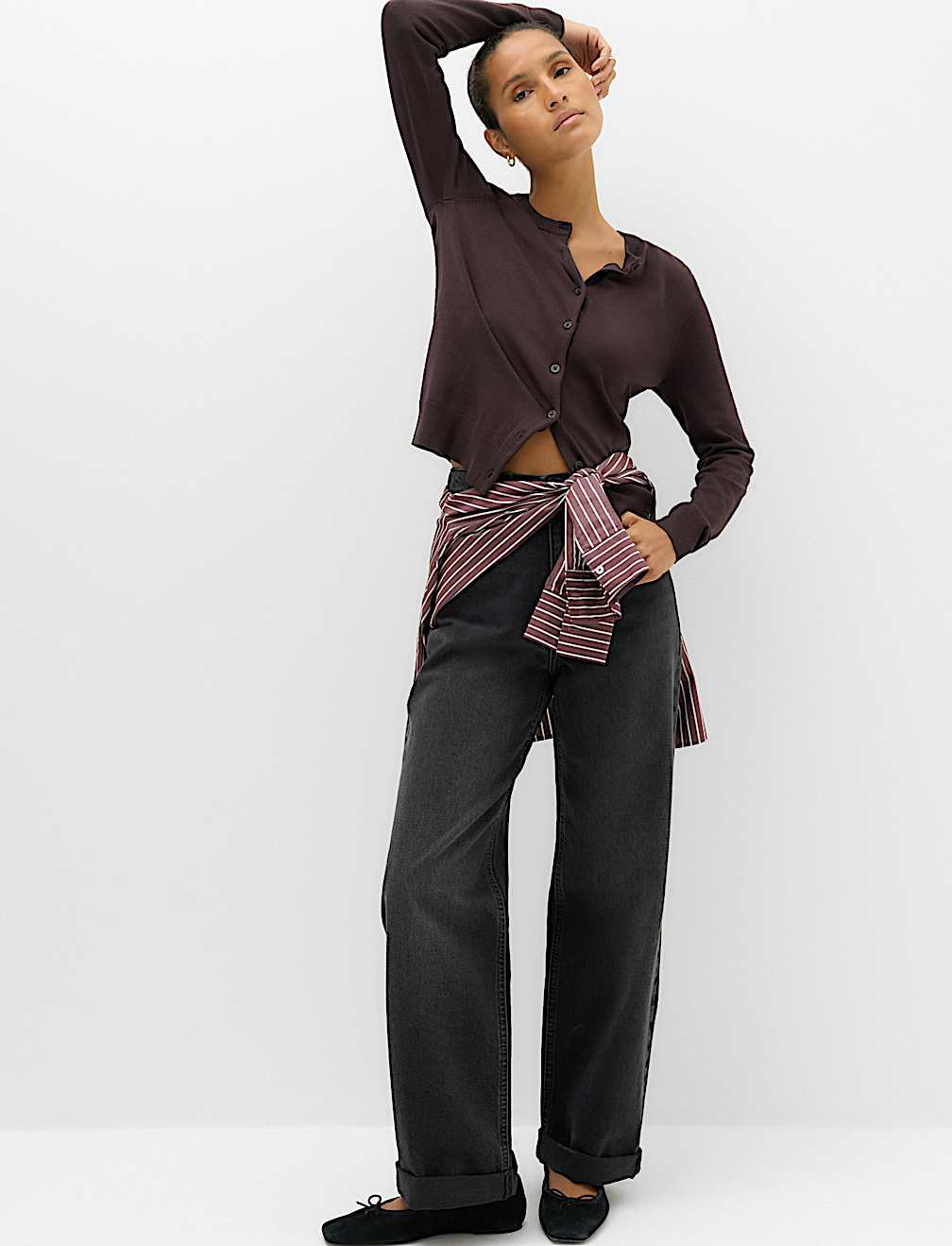 Crew Neck Button Through Cardigan