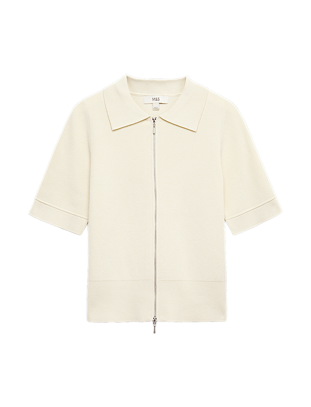 Collared Zip Up Slim Fit Cardigan