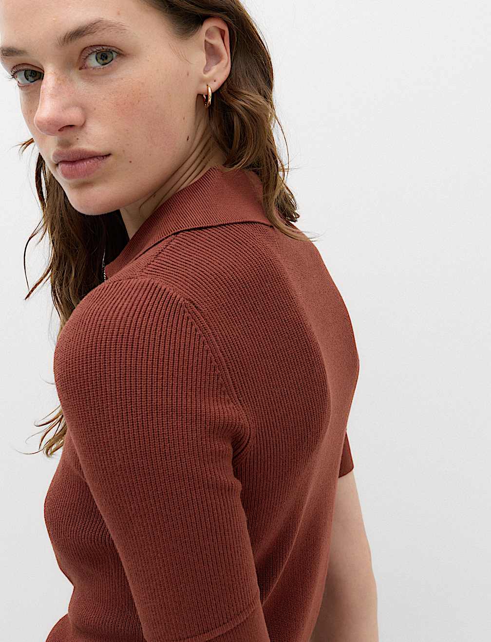 Collared Zip Up Slim Fit Cardigan
