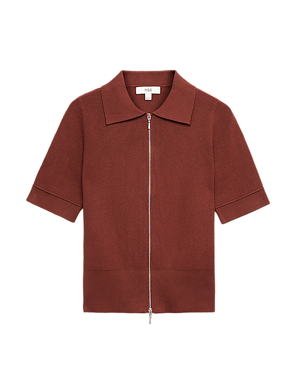 Collared Zip Up Slim Fit Cardigan