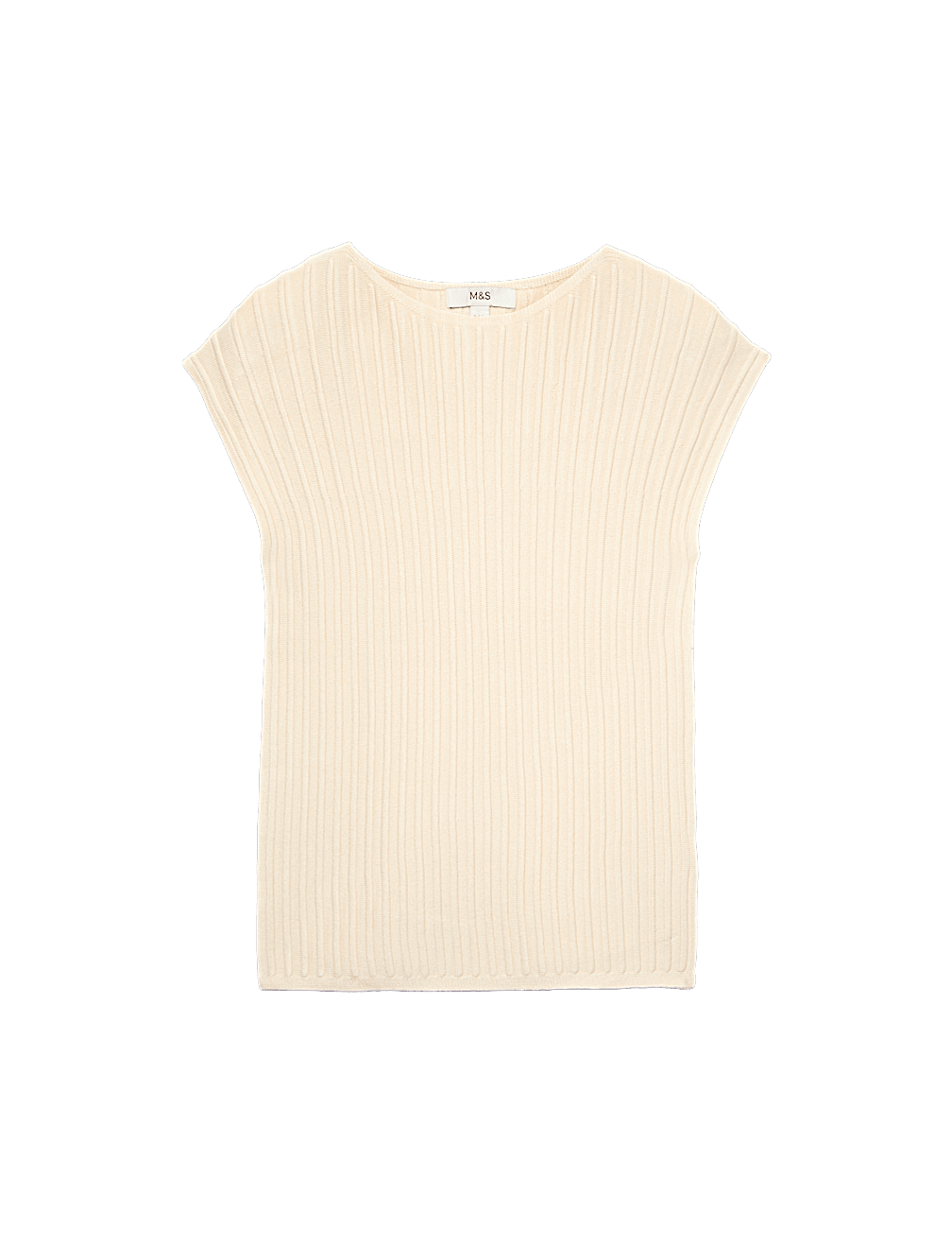 Ribbed Slash Neck Fitted Knitted Top
