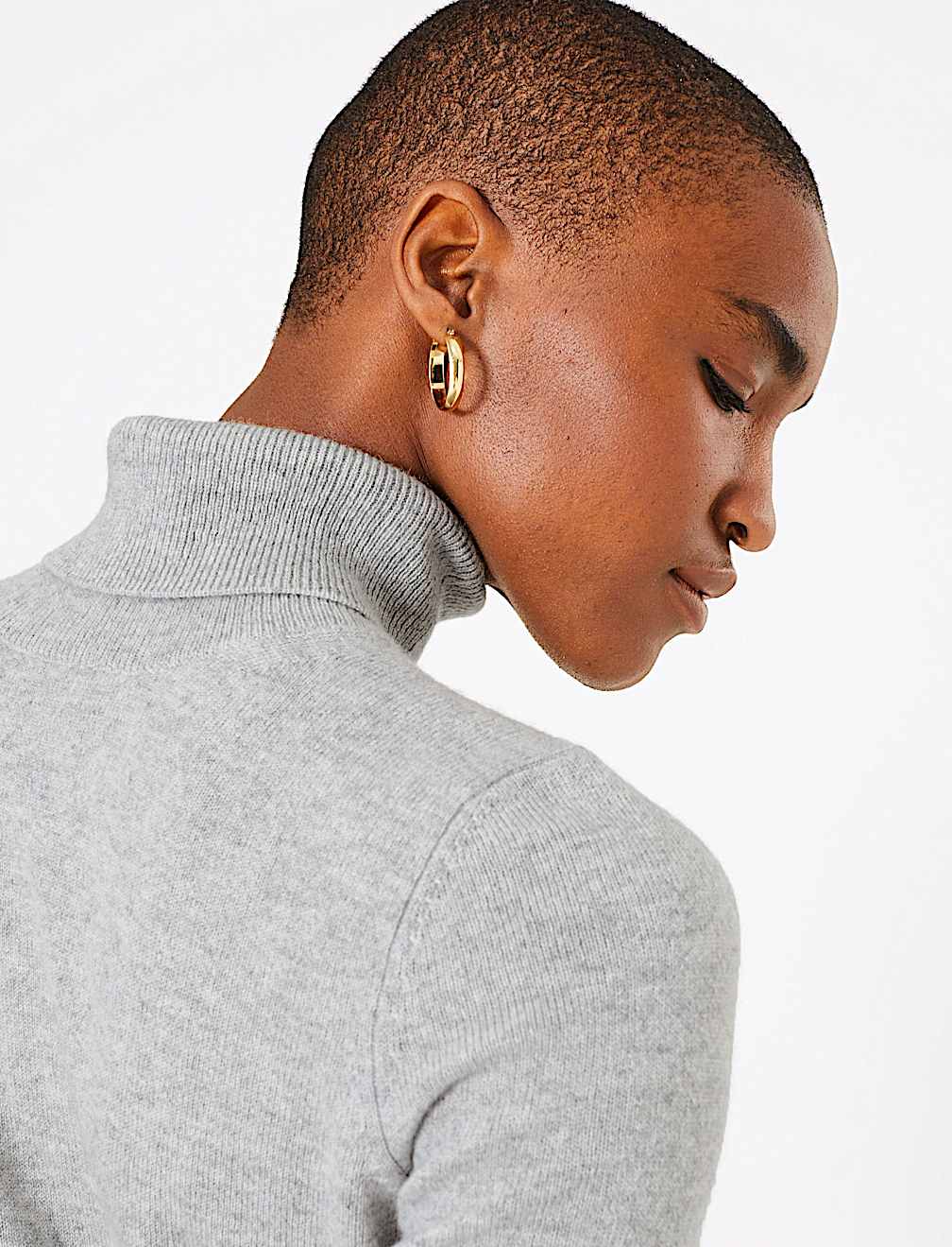 Pure Cashmere Roll Neck Jumper