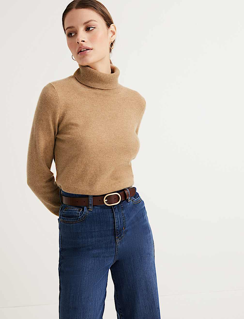 Pure Cashmere Roll Neck Jumper