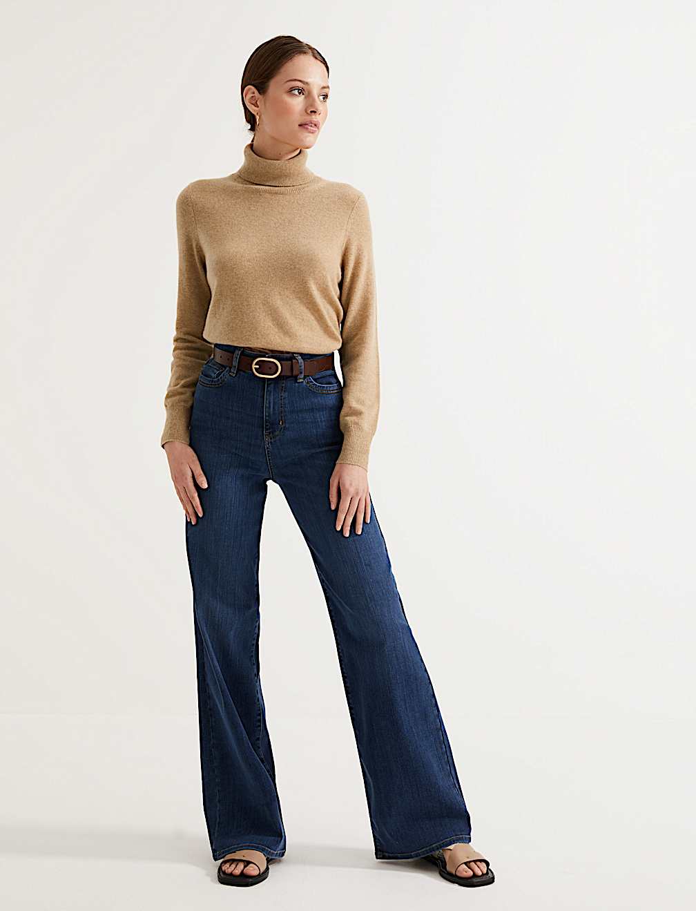 Pure Cashmere Roll Neck Jumper