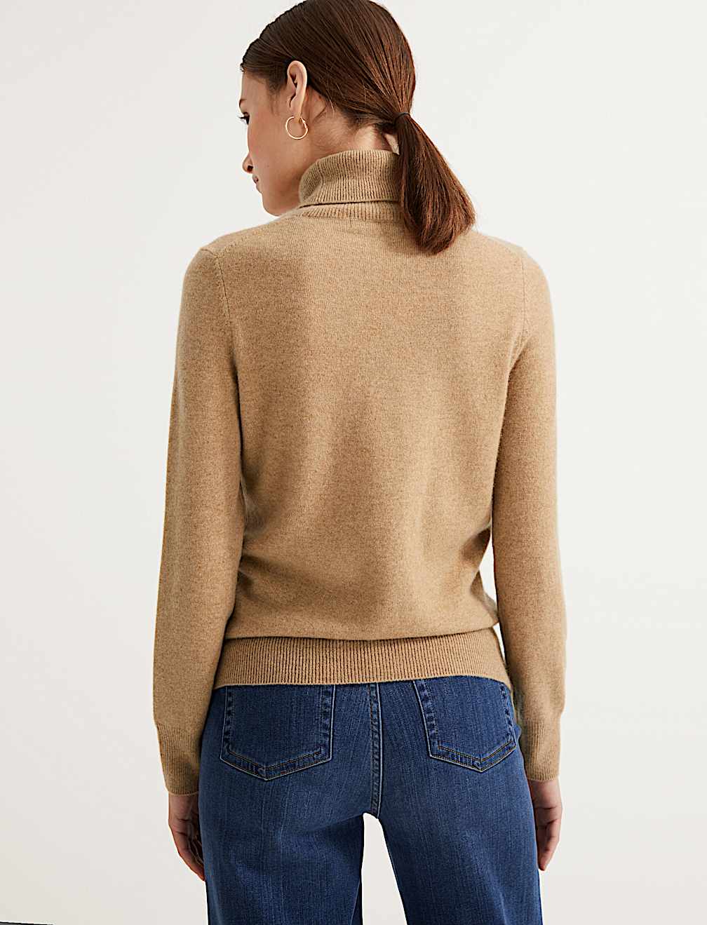 Pure Cashmere Roll Neck Jumper
