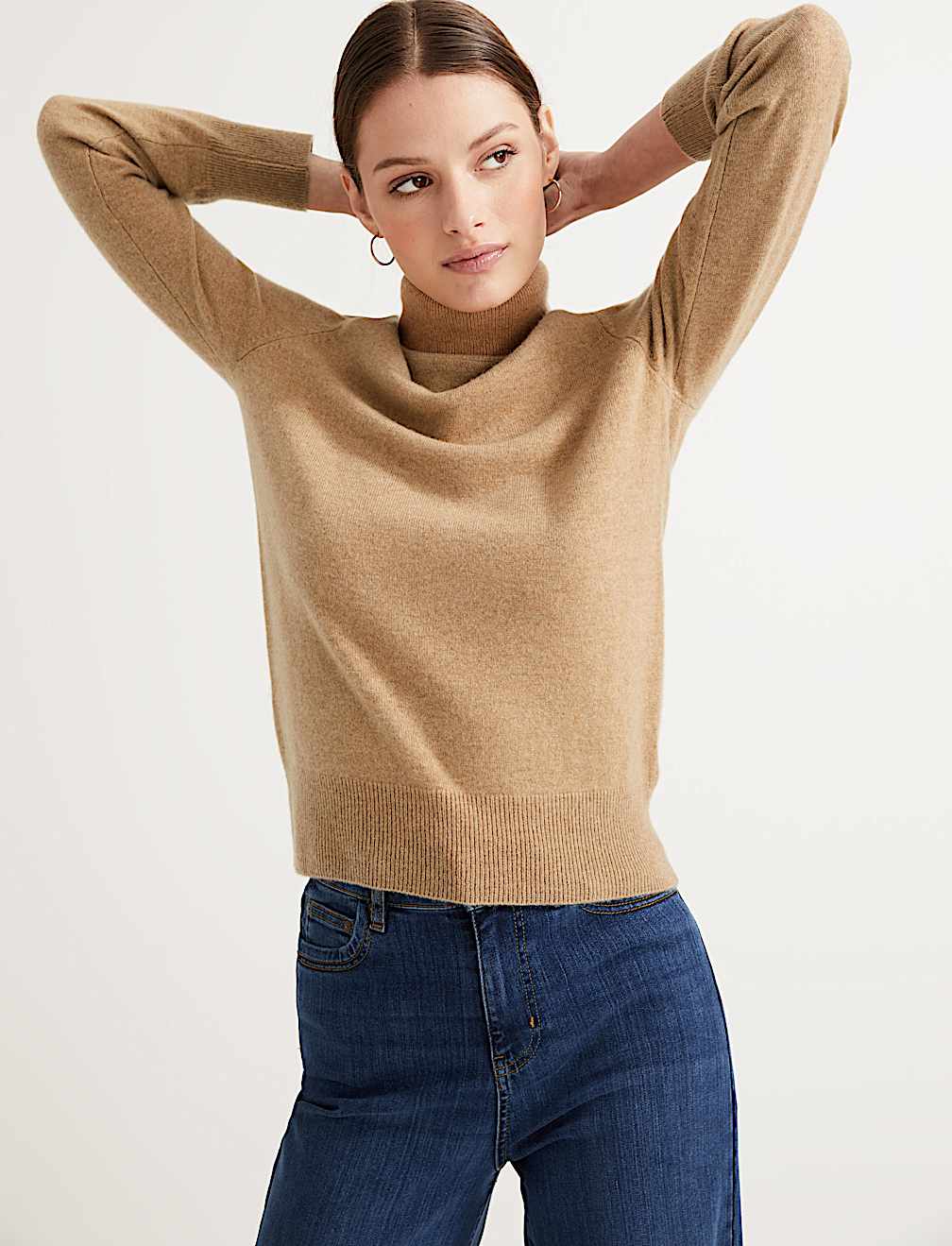 Pure Cashmere Roll Neck Jumper