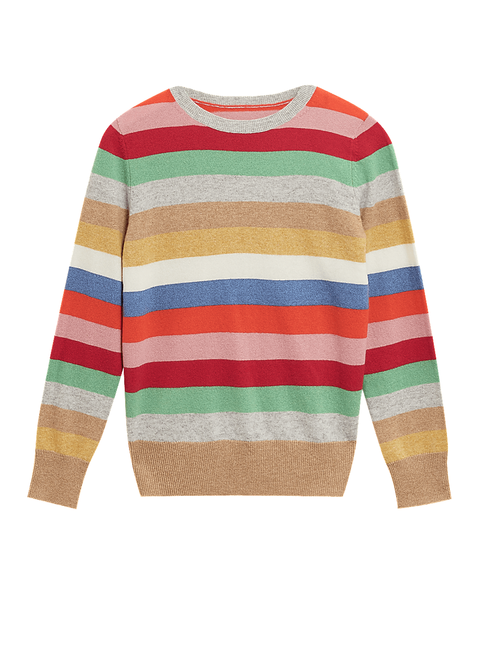 Pure Cashmere Striped Crew Neck Jumper