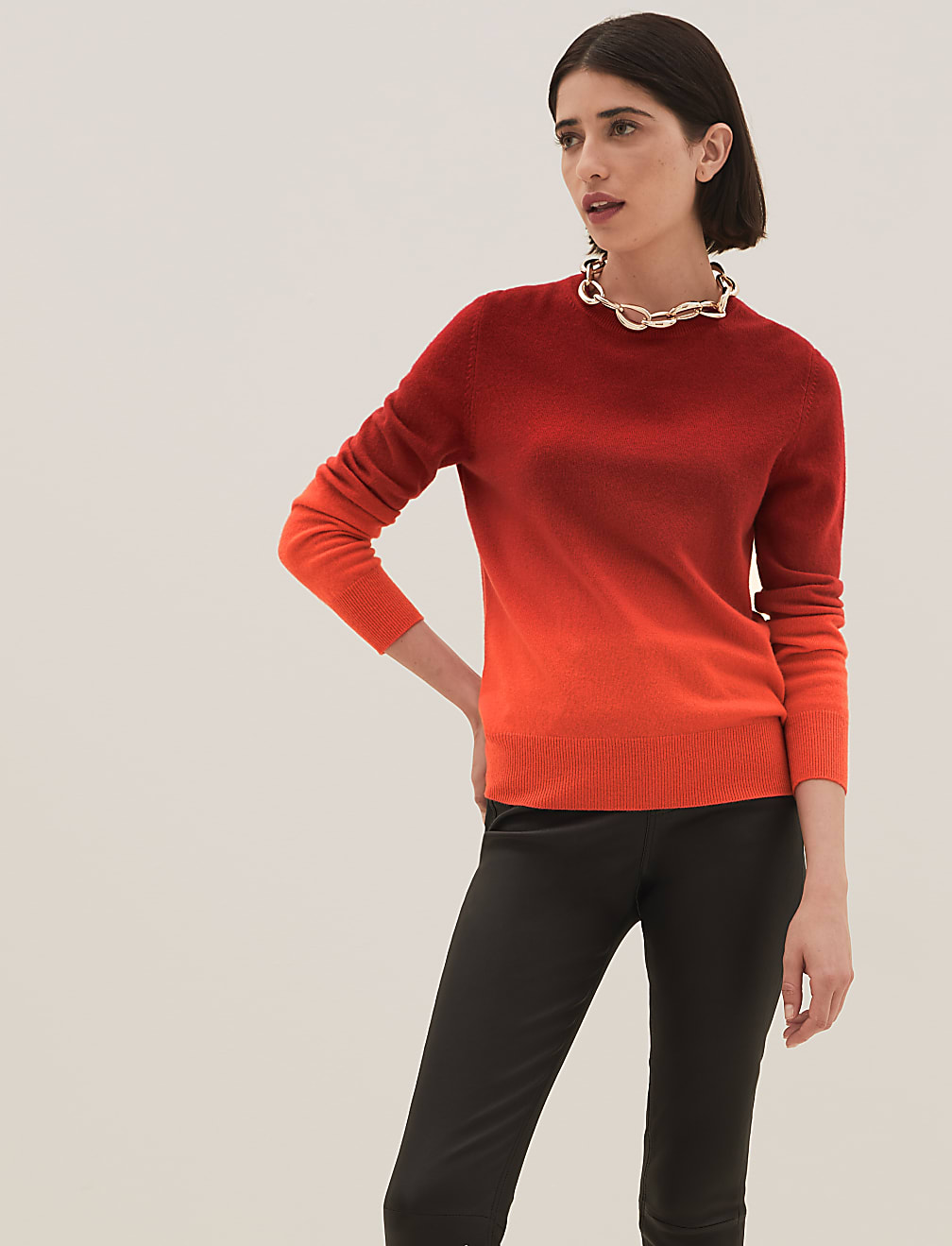 Pure Cashmere Ombre Crew Neck Jumper