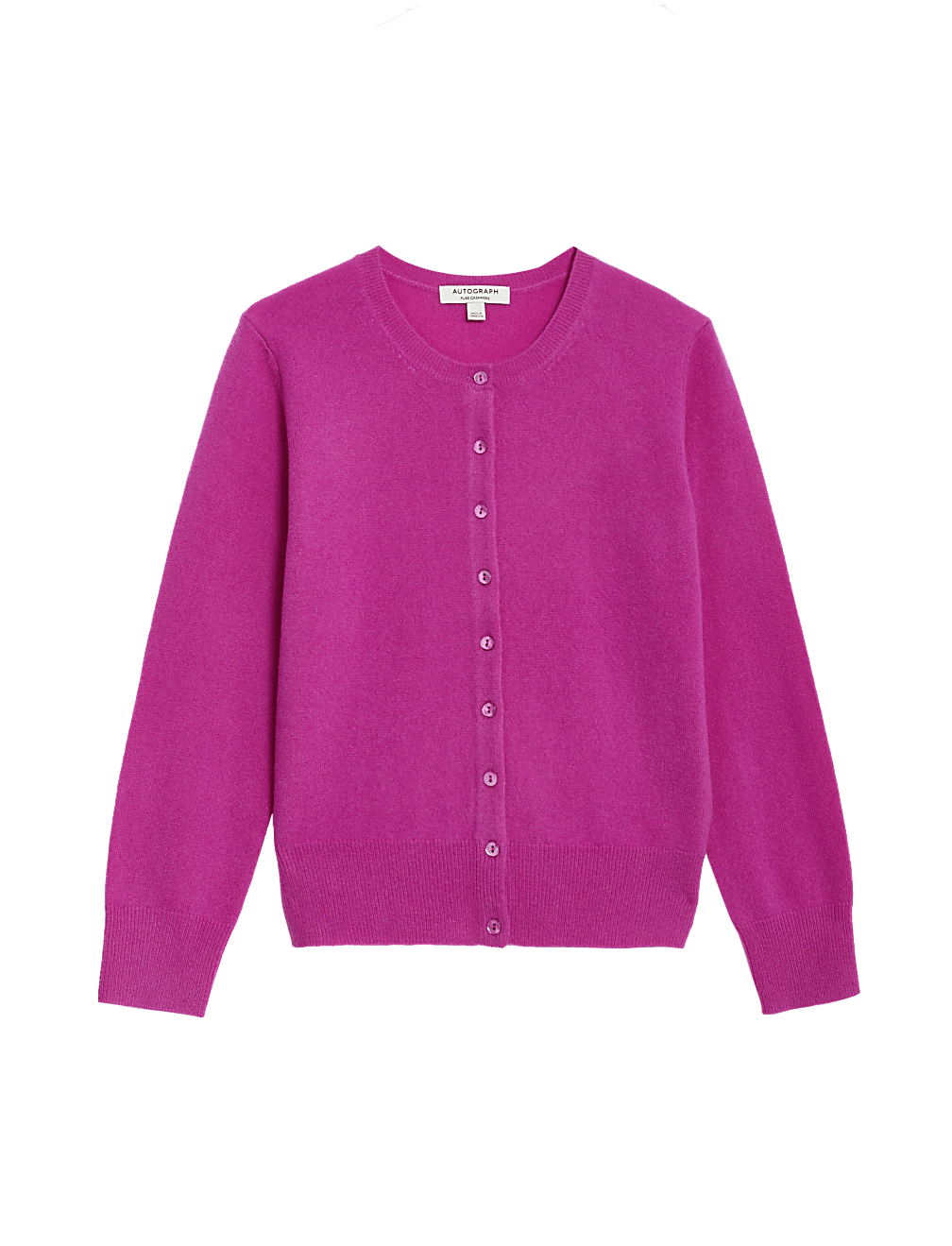 Pure Cashmere Crew Neck Cardigan