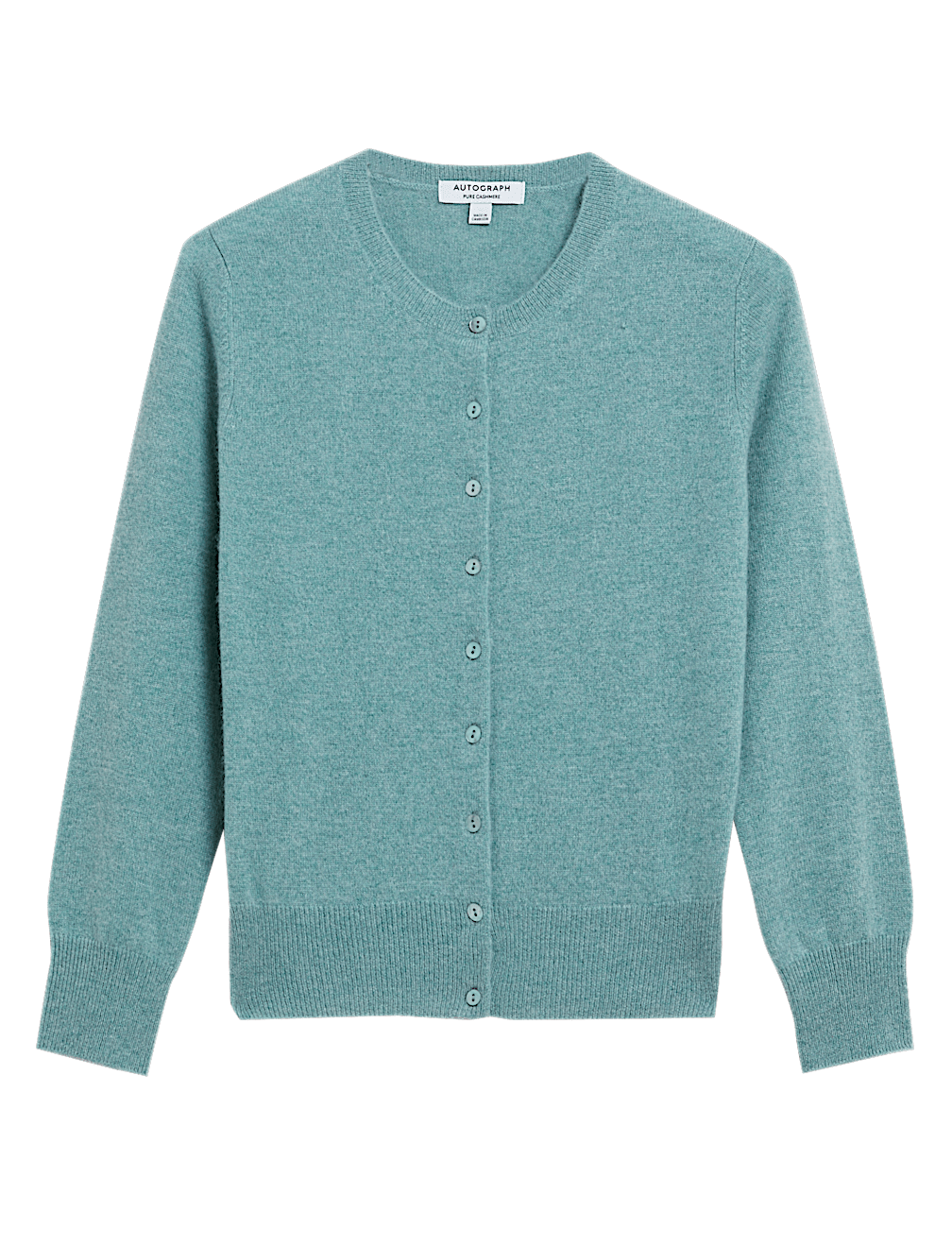 Pure Cashmere Crew Neck Cardigan