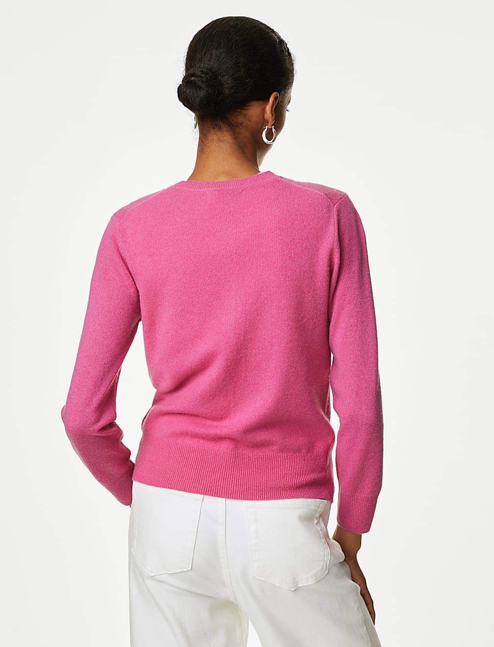 Pure Cashmere Crew Neck Cardigan
