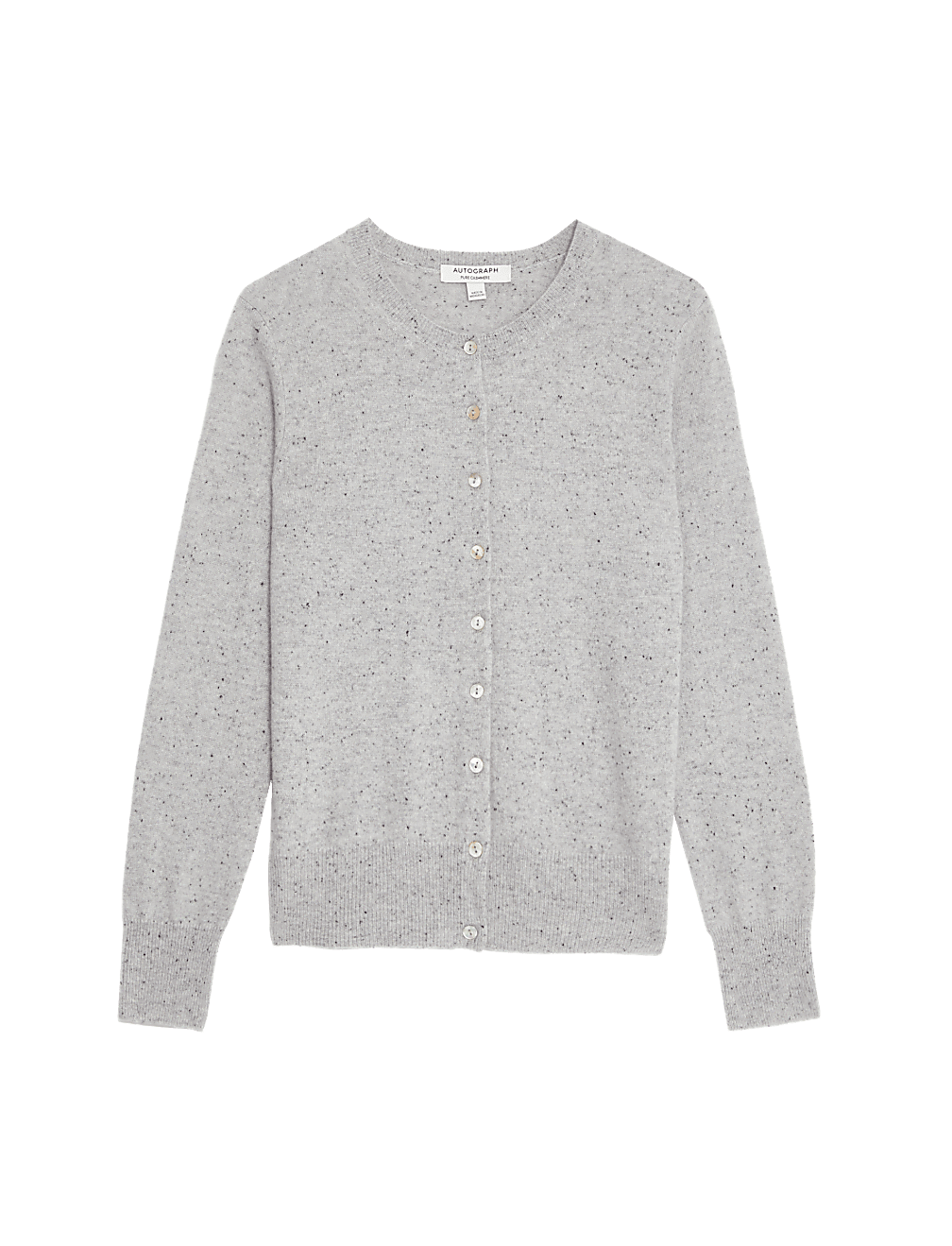 Pure Cashmere Textured Crew Neck Cardigan